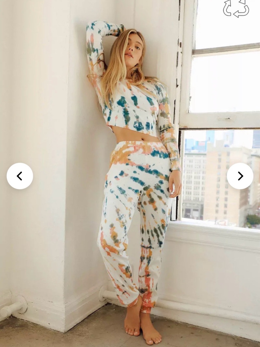 Dippin' Daisy's White Multi Tie-Dye Jogger Set